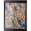 Image 1 : Original Floral Abstract Painting Signed Paul Laplante with Frame