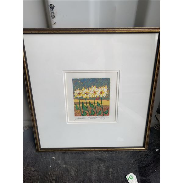 Framed Limited Edition Floral Print 16x15 in, Image 6.5x6 in