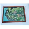 Image 1 : Original Paul Lalande 2001 Framed Fishing Scene Painting 21.5x15.5"
