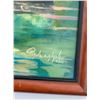 Image 3 : Original Paul Lalande 2001 Framed Fishing Scene Painting 21.5x15.5"