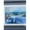 Image 2 : Paul L. Lande Lakefront Watercolour Painting, Framed 17.5x15.5"
