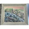 Image 1 : Paul Lalande Mountain Landscape Painting, 19x15 Image, 20.5x24 Frame