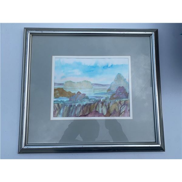 Paul Lalande Original Watercolour Landscape, Framed 20 x 18 in
