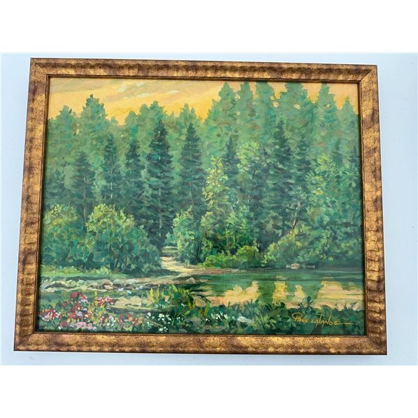 Paul Laflame Signed Landscape Painting, 17x13, Framed 22x17.5