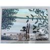 Image 2 : Framed Watercolour Lake Shore Painting Signed 10x7 in (Frame 20.5x17.5 in)