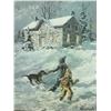 Image 2 : Winter Scene Oil Painting by Keirstead, 13.5x10, Framed 20x16.5