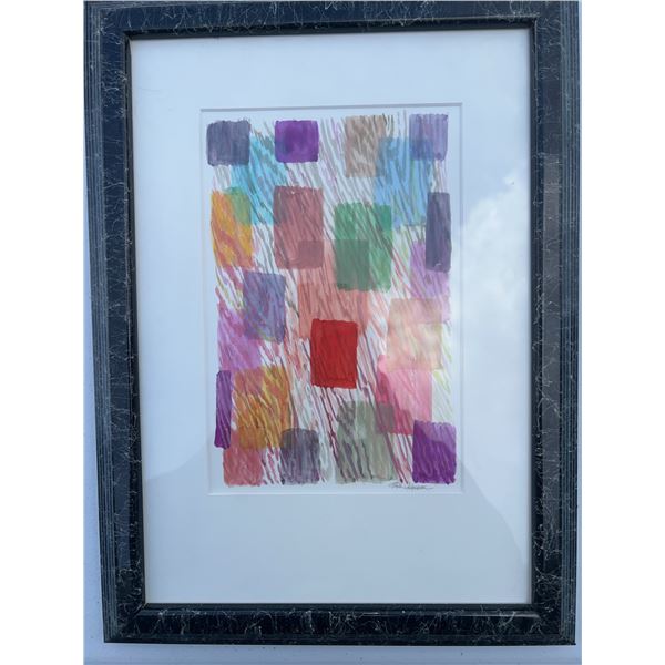 Paul Wander Abstract Watercolour Painting, Framed, 9"x6"