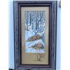 Image 1 : Paul Lalande Signed Winter Forest Painting, 10”x5” (Framed 18”x11”)