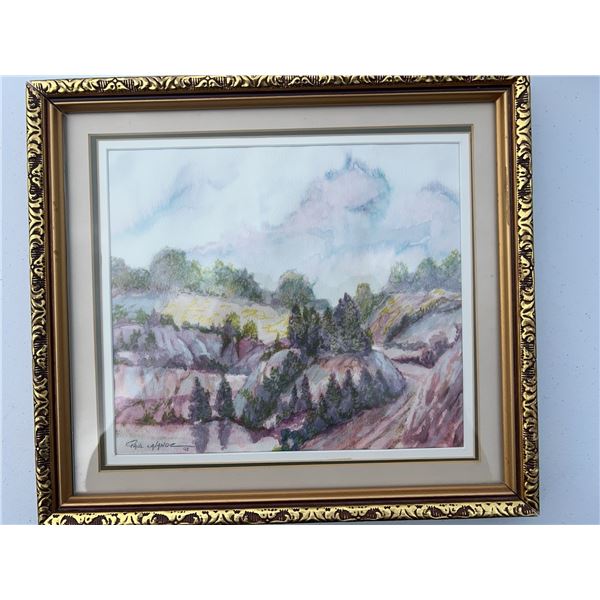 Paul Lalande 1998 Landscape Watercolour Painting, Framed 14x12.5"