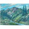 Image 1 : Paul Lalande Original Mountain Landscape Oil Painting 24x18