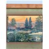 Image 2 : Signed Landscape Painting with Trees, 25x21 Frame, 15x11.5 Image
