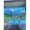 Image 1 : Paul Lalande 2001 Mountain Landscape Painting, 23.5 x 18 Inches
