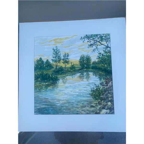 Paul Lalande 1997 Framed Landscape Watercolour, 17.25" x 17.5" Frame