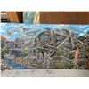 Image 1 : Paul Lalande 48”x25” Sci-Fi Spaceship and Astronauts Painting