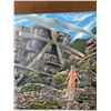 Image 4 : Paul Lalande 48”x25” Sci-Fi Spaceship and Astronauts Painting