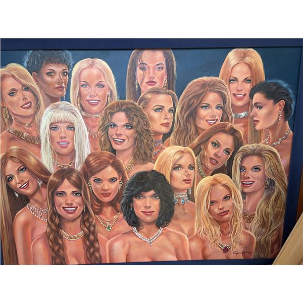Paul Lalande 2002 Large Portrait Painting, 55x42 Inches Framed