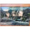 Image 2 : Paul Lalande Mountain Landscape Painting With Cougar, 57x39 Frame