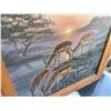 Image 4 : Paula Lalande 2002 Painting of Antelope at Watering Hole, 35.5x31, Framed 46.6x41.5
