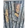 Image 3 : Paul Lalande 2002 Painting of Lion Cub Behind Trees, 51.5x36 Framed