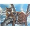 Image 3 : Paul Lalande 1985 Cougar Painting, 37.5x30 in, Framed 48x40.5 in