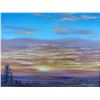 Image 2 : Paul Lalande Framed Sunset Landscape Painting 15.5x11.5"