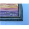 Image 3 : Paul Lalande Framed Sunset Landscape Painting 15.5x11.5"
