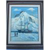 Image 1 : Paul Lalande Arctic Ship Scene Oil Painting, 20x16, Framed 27x23.5