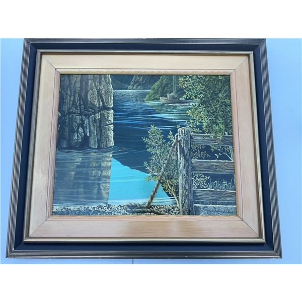 Paul Lalande Framed Landscape Painting, 19.5x16, 27x23.5 Frame
