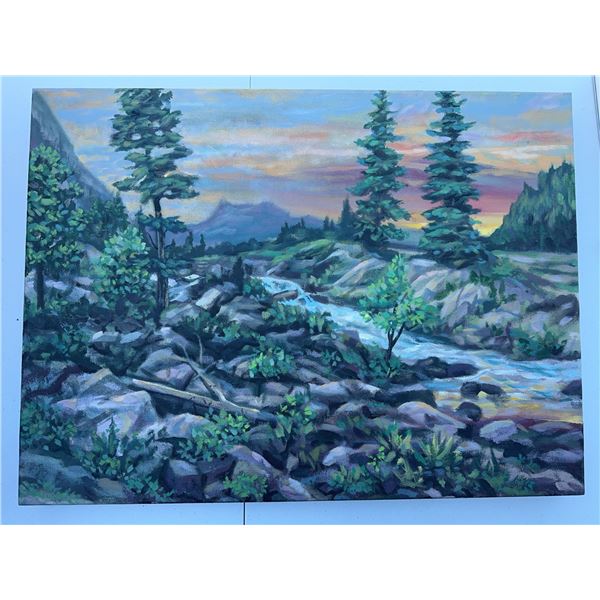 Original Paul Lalande Landscape Painting, 27.5x21 Inches