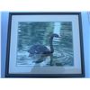 Image 1 : Paul Lalande Framed Painting of Black Swan, 20.5x16.5" Artwork