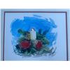 Image 2 : Paul Lalande Watercolour Painting, Candle and Roses, Framed 18.5x16"