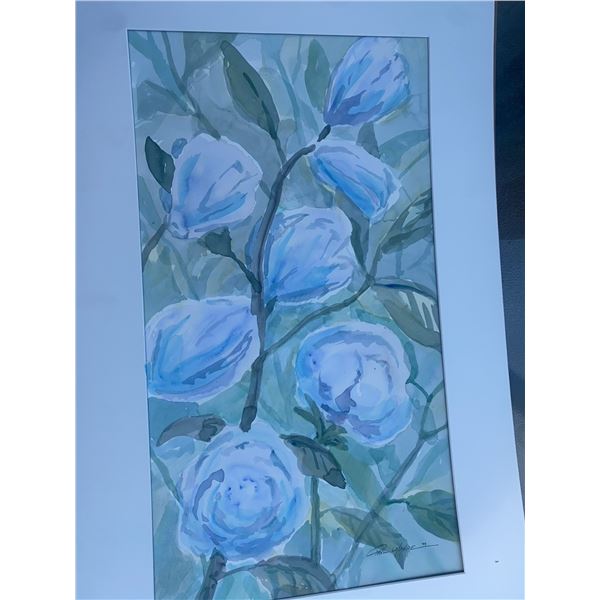 Paul Lalande 1999 Watercolour Floral Painting, Framed, 24 x 15.5 in
