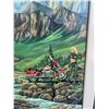 Image 5 : Paul Lalande Signed Painting With Motorcycle Scene, 35”x23.5”