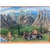 Image 2 : Paul Lalande 2004 Painting, Motorcycle Scene, 35.5x24 in, Framed