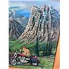 Image 4 : Paul Lalande 2004 Painting, Motorcycle Scene, 35.5x24 in, Framed