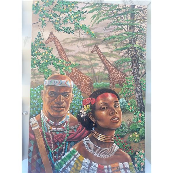 African Portrait Painting by Paul Lalande, 24 by 36