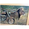 Image 2 : Paul Lalande 2004 Painting With Lion and Motorcycle, 35.5x24”