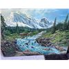 Image 1 : Paul Lalande Mountain Landscape Painting with Horses, 50” x 33.5”