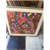 Image 1 : Paul Lalande Signed Abstract Art Print, 30" x 31.5" Image, 40" x 38.5" Framed