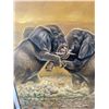 Image 2 : Original Elephant Oil Painting Signed 2002, Framed 42.5 x 55 in, Image 34 x 47.5 in