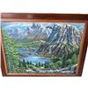 Image 1 : Paul Lalande 2003 Mountain Landscape Painting, 32.5”x24”, Framed 38.5”x30”