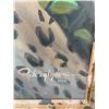 Image 3 : Paula Lalande 2002 Leopard Painting, 23"x36", Framed 29"x41.5"