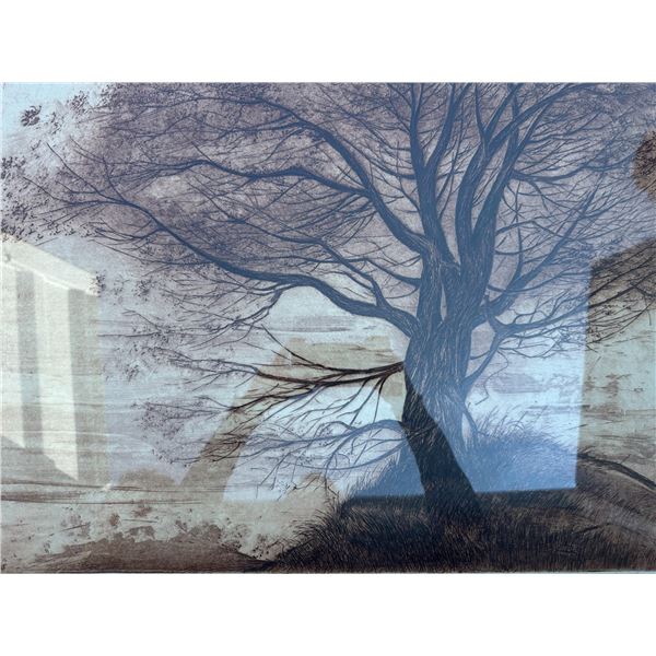 Framed Tree Landscape Art, Frame 32x26, Painting 23.5x17.5