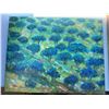 Image 1 : Paul Lalande 28x22 Landscape Painting with Blue Trees