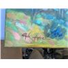 Image 3 : Paul Lalande 28x22 Landscape Painting with Blue Trees