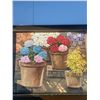 Image 1 : Paul Lalande 2001 Framed Floral Still Life Painting, 24x21 Frame