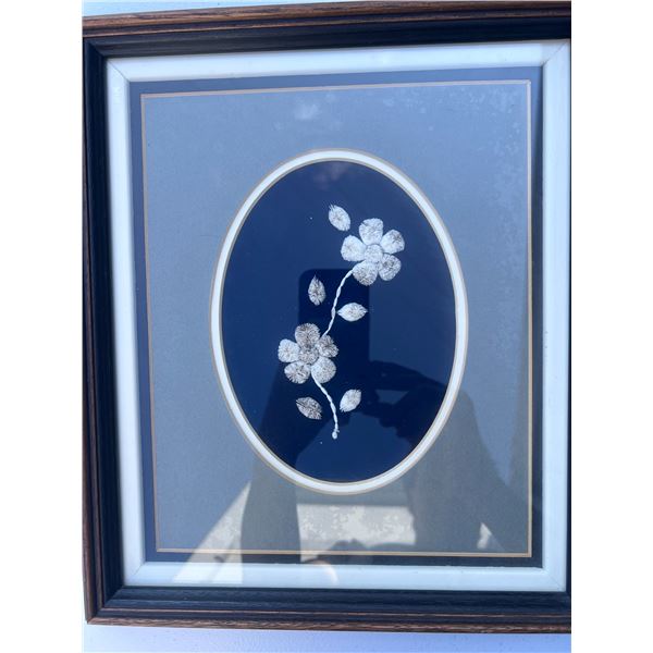Moose Hair Tufting Floral Artwork by Therese Lafferty