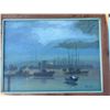 Image 1 : Paul Lalande 2001 Signed Harbour Scene Painting With Frame