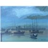 Image 2 : Paul Lalande 2001 Signed Harbour Scene Painting With Frame