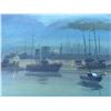 Image 4 : Paul Lalande 2001 Signed Harbour Scene Painting With Frame